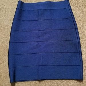 Bebe dark blue bandage skirt small